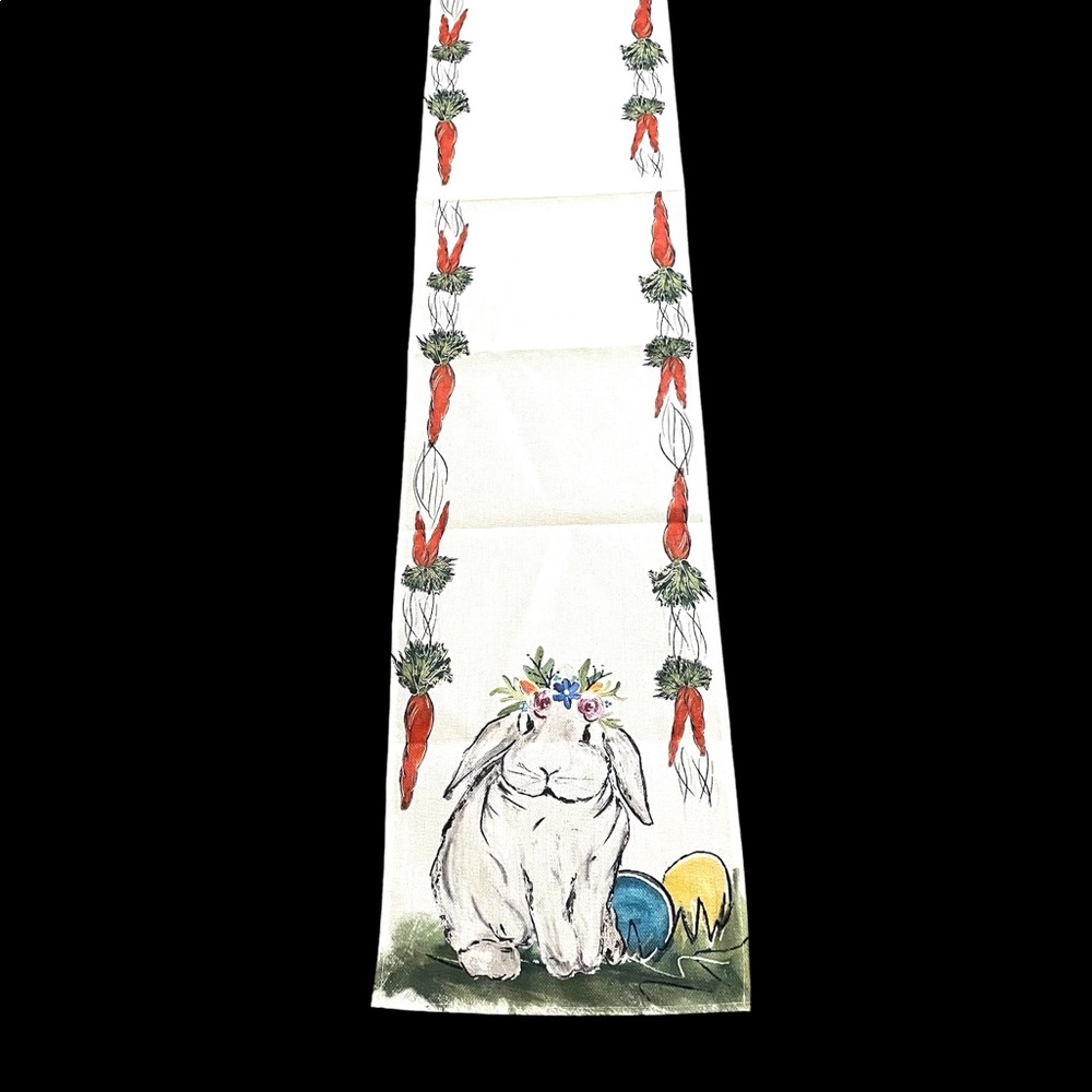 Beautiful Easter Rabbit Table Runner 72” New